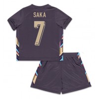 Echipament fotbal Anglia Bukayo Saka #7 Tricou Deplasare European 2024 pentru copii maneca scurta (+ Pantaloni scurti)